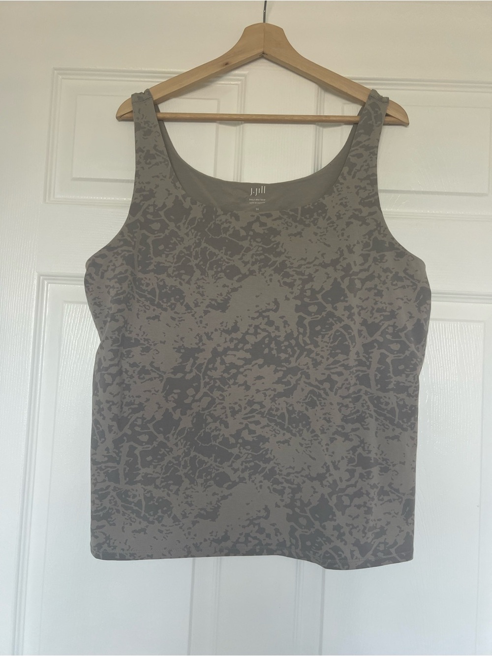 J. Jill Gray Patterned Scoop Neck Tank Top size 3x